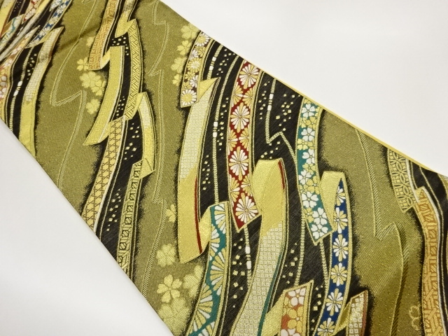 JAPANESE FUKURO OBI / WOVEN FLOWERS